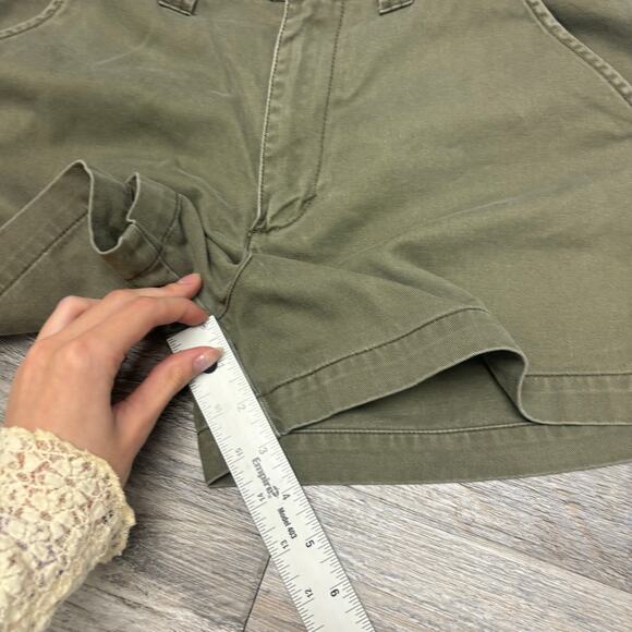 Vintage 90s Y2K Levi's Silver Tab Olive Green Women's 9 High Waist Khaki Shorts‎ - Picture 6 of 10